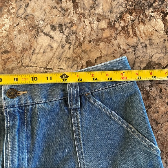 Eddie Bauer Y2K 90s Short Denim Skirt 10 Cotton Blue Jean Casual Preppy A-line - Picture 12 of 13